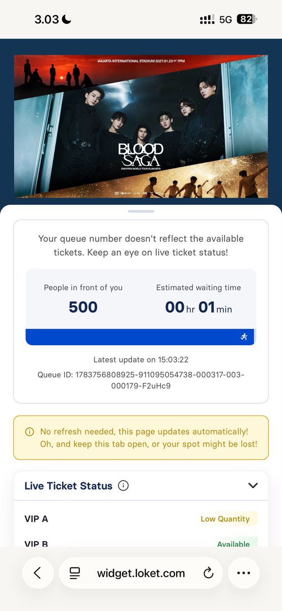 avrobats's tweet photo. halo ada yang masih mau VIP A ga? udah masuk nih, tinggal isi data pribadi. pake membership engene dari aku. sini buruan dm sekarang  fee 200

tags; wts wtb tiket ENHYPEN WORLD TOUR 'BLOOD SAGA' IN JAKARTA https://t.co/Z5D18Vx4Cw