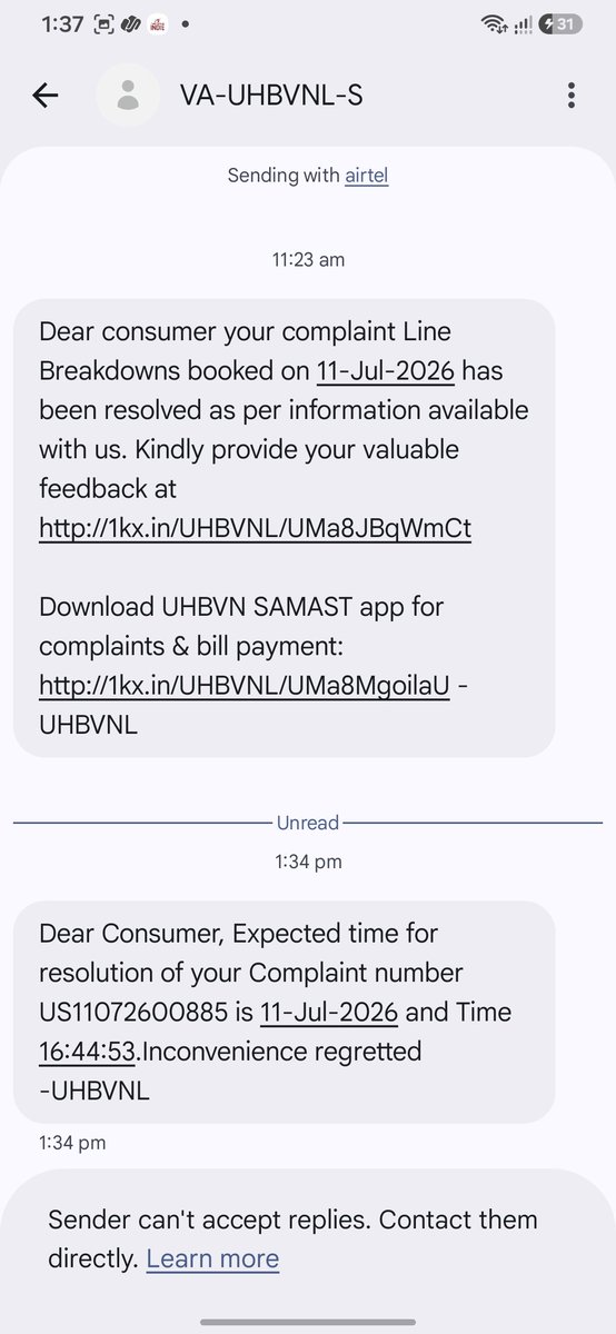 madhur7784's tweet photo. @uhbvnpkl @anilvijminister What is going on!!!! Bhai kitna jhooth chalaoge. And do you have any time limits??? And is this what you call your concern has been forwarded to the relevant team???? https://t.co/HnVXB0sCgU