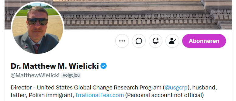 fmeeus1's tweet photo. Goed nieuws. Dr. Wielicki is benoemd als nieuwe baas van US Global (climate) Change Research Program. Een klimaatrealist met gezond verstand die naar de wetenschappelijke feiten kijkt. Niet iedereen is gelukkig met zijn benoeming en hij wordt beschuldigd als "climate denier". 
Congratulations @MatthewWielicki