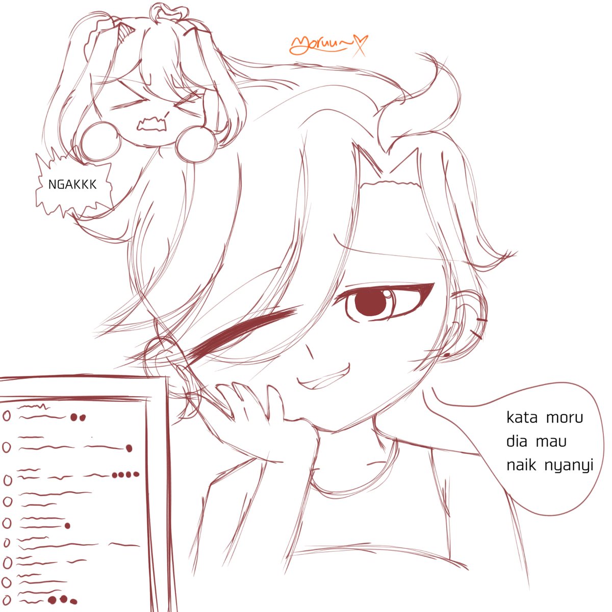 morutamy's tweet photo. Yah begitu lah kalau bareng bapak lan- baik satu ini saat ngelive :"3

#illustcie @reinreal_uwu https://t.co/H03UY8YIaa