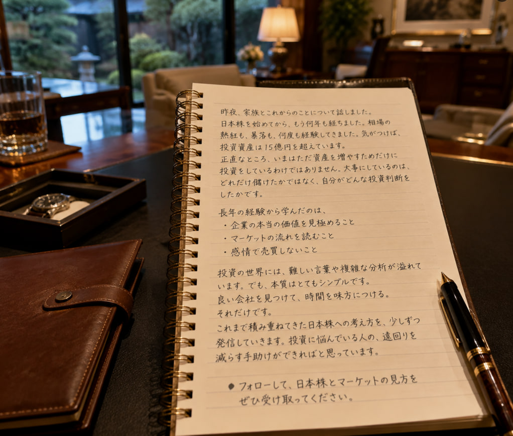 migiprop's tweet photo. 皆さん、どうぞ良い週末を。

保有株が上がっていても、思うようにいかなくても、週末くらいは相場を少し離れて、家族との時間を大切にしてください。

投資は明日も続きます。焦らず、ゆっくり向き合っていきましょう。 https://t.co/avbmAW7cn4
