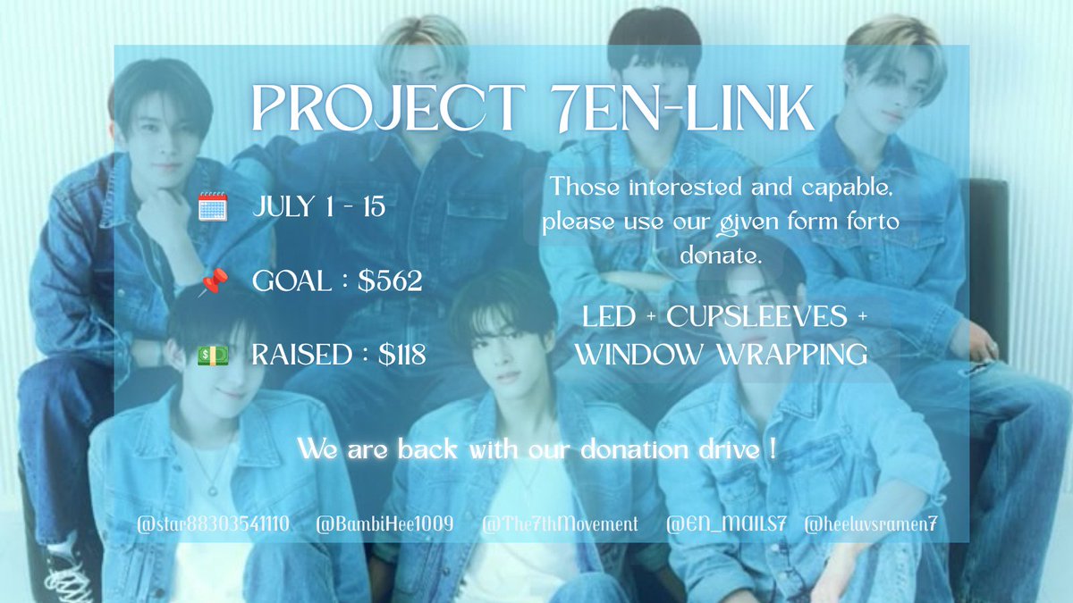 EN_MAILS7's tweet photo. REMINDER 🟥

7EN-LINK DONATION DRIVE IS OPEN 🌟

Form : https://t.co/EyVDe0r7gO 

Pls help spread on all platforms (whatsapp, telegram, ig, tt, threads) or if you can donate please do so 🤍
Every dollar matters !! 

Thank you https://t.co/banyVuByWh