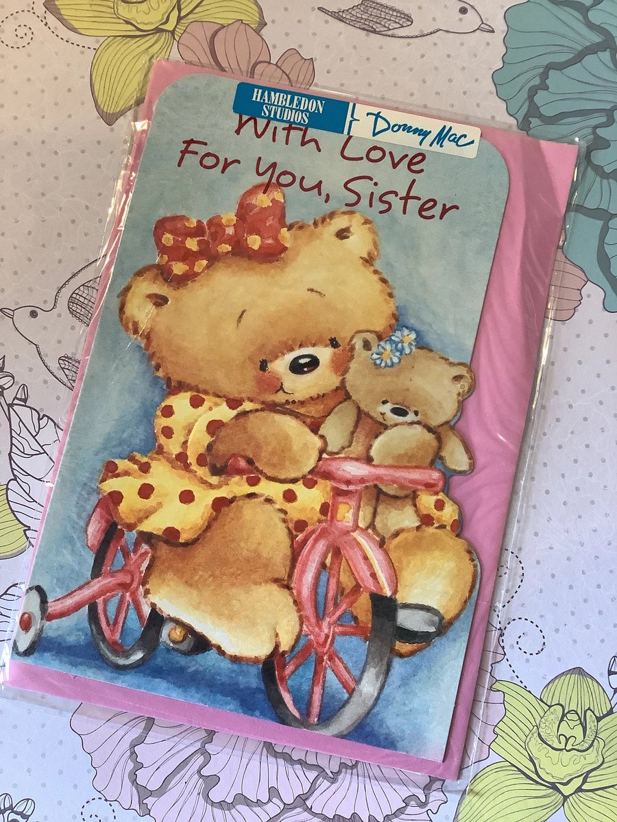 WatsonsVintage's tweet photo. Your #Sister will LOVE this! RARE Vintage circa 1990s Unused Sister Birthday card with ADORABLE Bear on a Bicycle Design & Sweet Verse - Bear and Cycling Lover Sister https://t.co/fasB4sxPvw via @Etsy #VintageCards #BirthdayCards #90sArt #90snostalgia #TeddyBears #Cycling https://t.co/UJBqgf2w2W