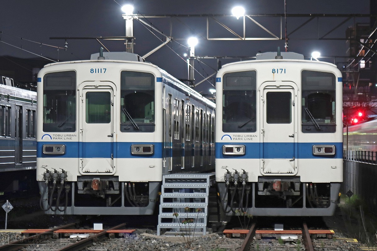 passiontobu8571's tweet photo. 8171Fの晩年の姿を。
先に旅立った81117Fや東上線の僚友だった8192Fとも。
最後の最後にいろいろ記録できました。 https://t.co/vAyO7wXEhs