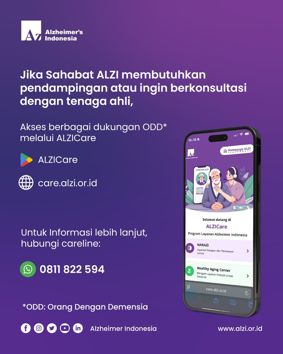 alzi_indonesia's tweet photo. Untuk setiap caregiver yang tetap bertahan meski lelah, yang tetap sabar meski bingung, dan yang terus memberi cinta tanpa syarat: terima kasih banyak, kamu hebat 💜

Perjalanan mendampingi ODD tidak selalu mudah, tapi Sahabat ALZI tidak perlu menjalaninya sendirian. https://t.co/dADRG8dm6d