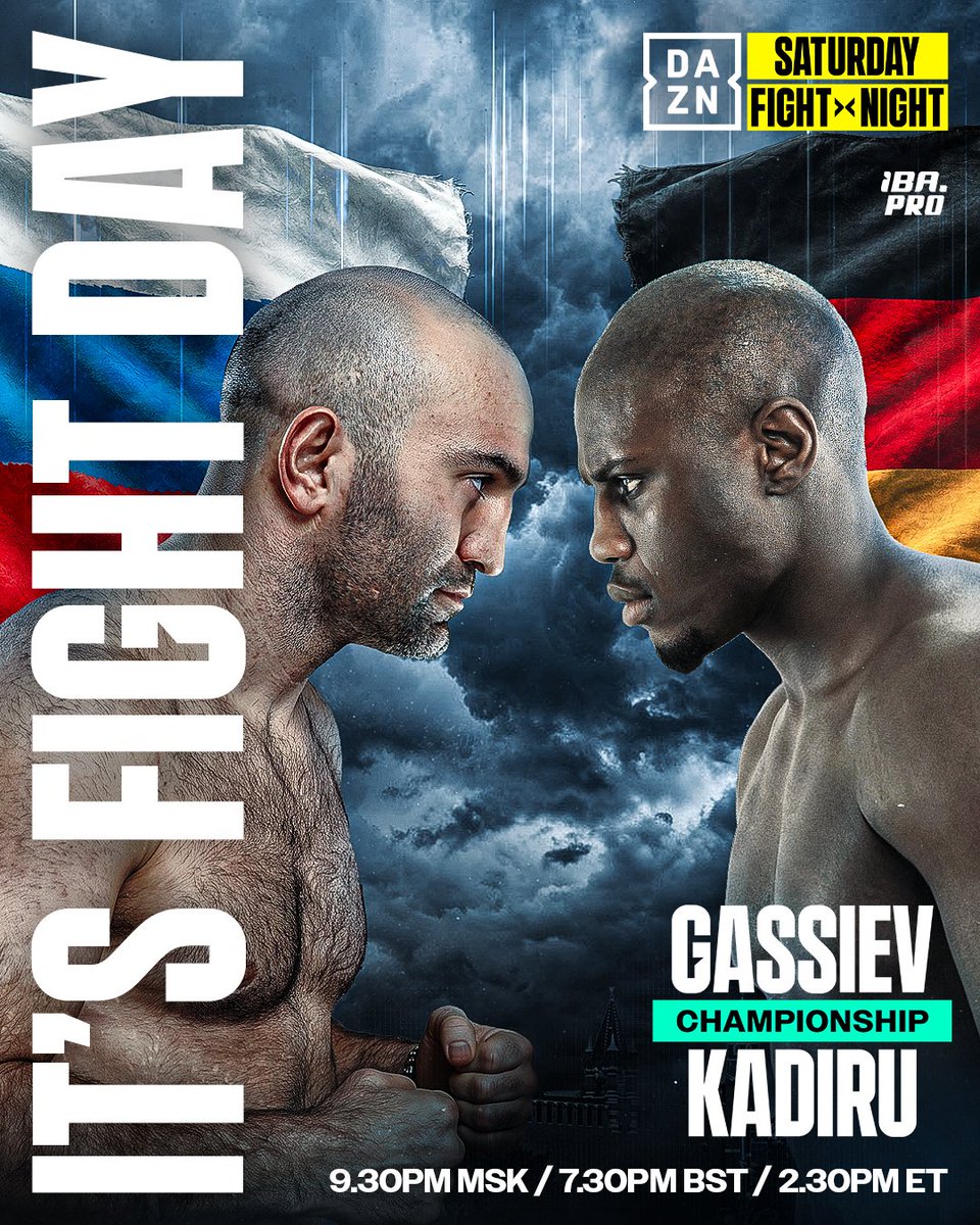 DAZNBoxing's tweet photo. World heavyweight title action goes down tonight, live on DAZN 🔥

#GassievKadiru x #IBAPro19  | July 11 | Live on DAZN 🔉 https://t.co/AI2BJPuw3q