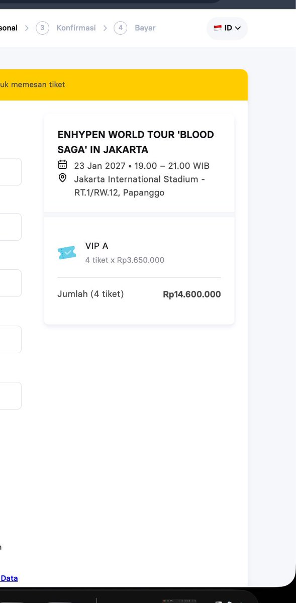 avrobats's tweet photo. halo ada yang masih mau VIP A ga? udah masuk nih, tinggal isi data pribadi. pake membership engene dari aku. sini buruan dm sekarang  fee 200

tags; wts wtb tiket ENHYPEN WORLD TOUR 'BLOOD SAGA' IN JAKARTA https://t.co/JJAd5l4gee