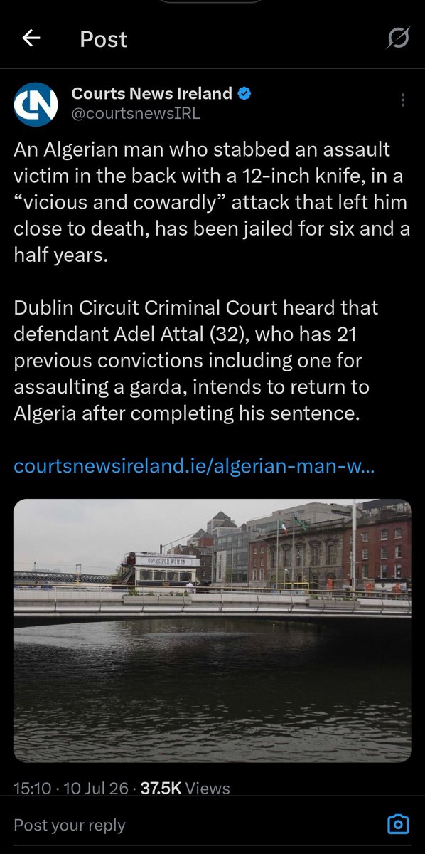 PeterPaulGuy's tweet photo. 🇮🇪🚨

Two Algerian men were jailed yesterday in Ireland for completely separate, unconnected stabbings 🇩🇿

One is a confirmed asylum seeker. Both had multiple criminals convictions in Ireland. Both muslim. Both Arabs. Zero deportations ☪️ https://t.co/ZpCd8uB7oy