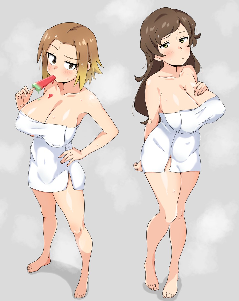same_panda_x's tweet photo. 温泉アクスタが最高だったので、この二人も！
笠丸 葵ちゃんと谷川 瞳さん(瑠璃ママ)！ https://t.co/Vmx9BK1mXL