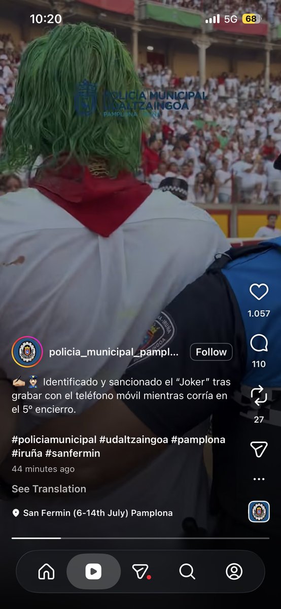 orgaz_mo's tweet photo. @misssinopsis @Hergueta_JoseA @rtve luego se ve que la policia si que hizo su trabajo y este señor, por no decir otra cosa, fue sancionado y retenido. #Encierro5RTVE https://t.co/sbPvRzCbYR