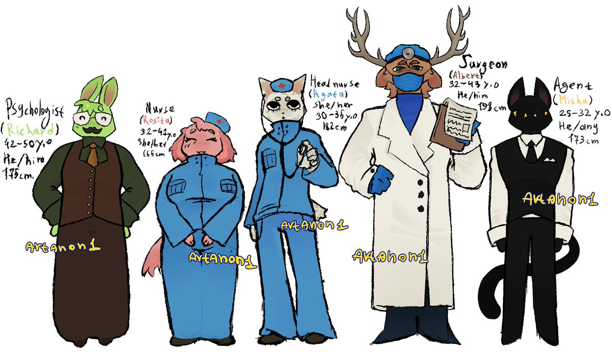MentosDie's tweet photo. That fucking game that I hate 

P.s all interns headcanons are inspired by my friends and me

#animalhospital https://t.co/yi22NpH2OP