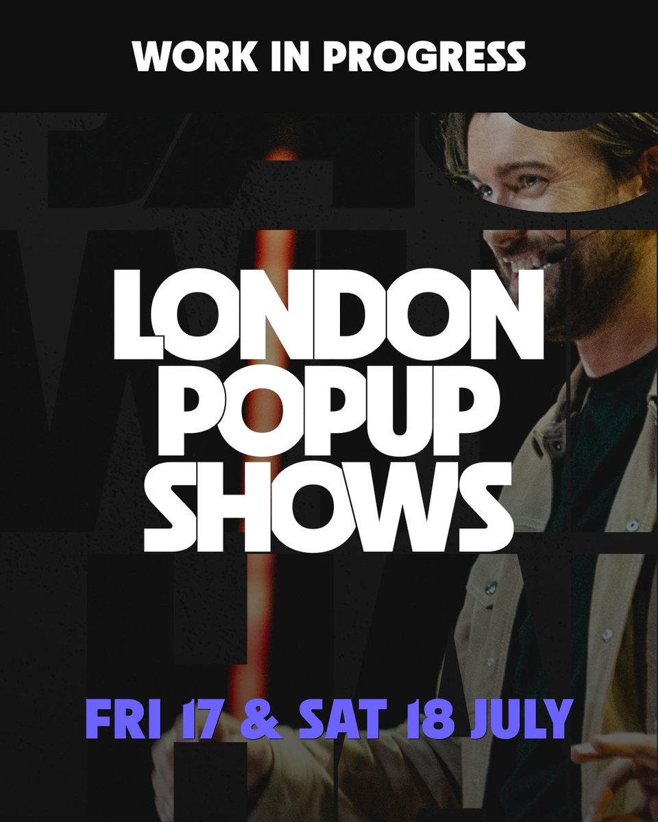 jackwhitehall's tweet photo. I’m doing two London popup shows next week on Friday 17th and Saturday 18th July, to try out some new material. Spaces are really limited, so to make it fair, register below and we’ll randomly send out some ticket links next week.
https://t.co/hR6AbSgYLR https://t.co/E9zGpz3jGK