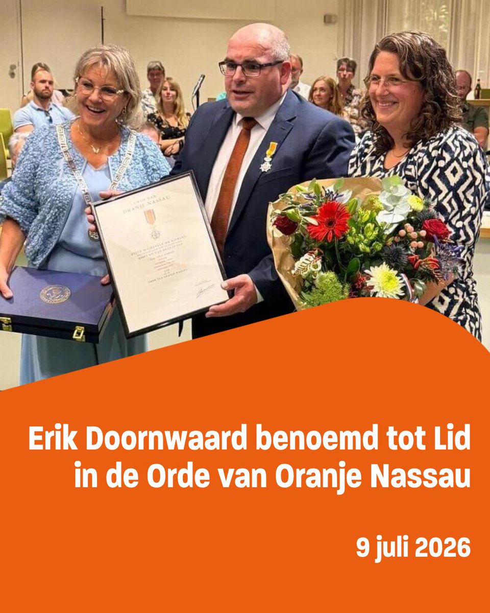 SGPOldebroek's tweet photo. Erik Doornwaard benoemd tot Lid in de Orde van Oranje Nassau https://t.co/TNBbNBlQA6 https://t.co/yF8HnKyQdR