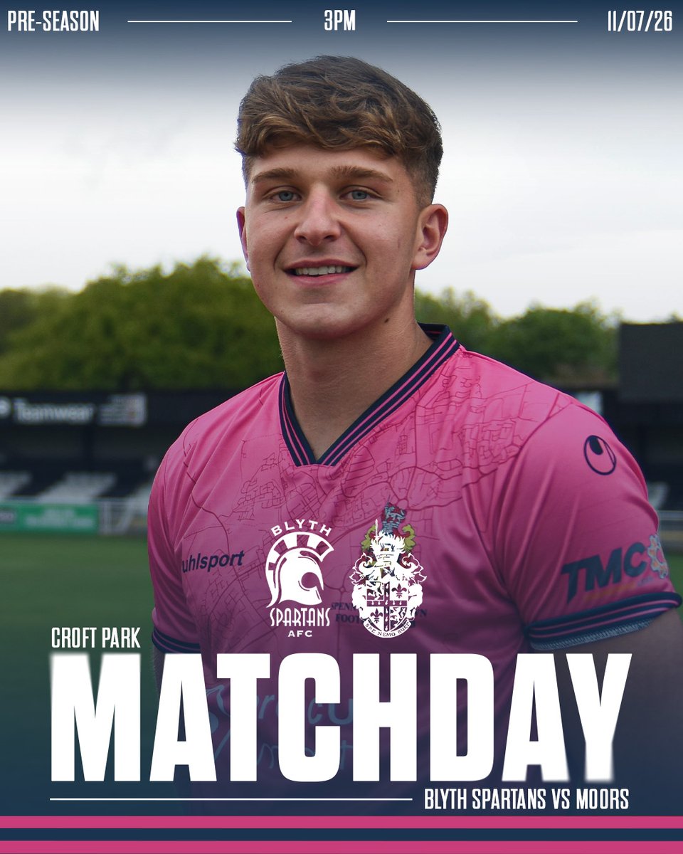 SpennymoorTown's tweet photo. 👊 We. Are. Back.

Our pre-season campaign kicks off this afternoon as we make the trip to Croft Park to face Blyth Spartans! 🗓️

See you there, Moors fans! 🔜

#Moors https://t.co/GV09mxSmO5