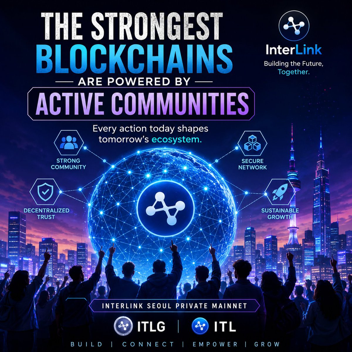 RSusmitah's tweet photo. The strongest blockchains are powered by active communities. Every action today shapes tomorrow's ecosystem. #InterLink #ITLG #ITL #InterLinkSeoulPrivateMainnet https://t.co/x1zUjhd0hQ