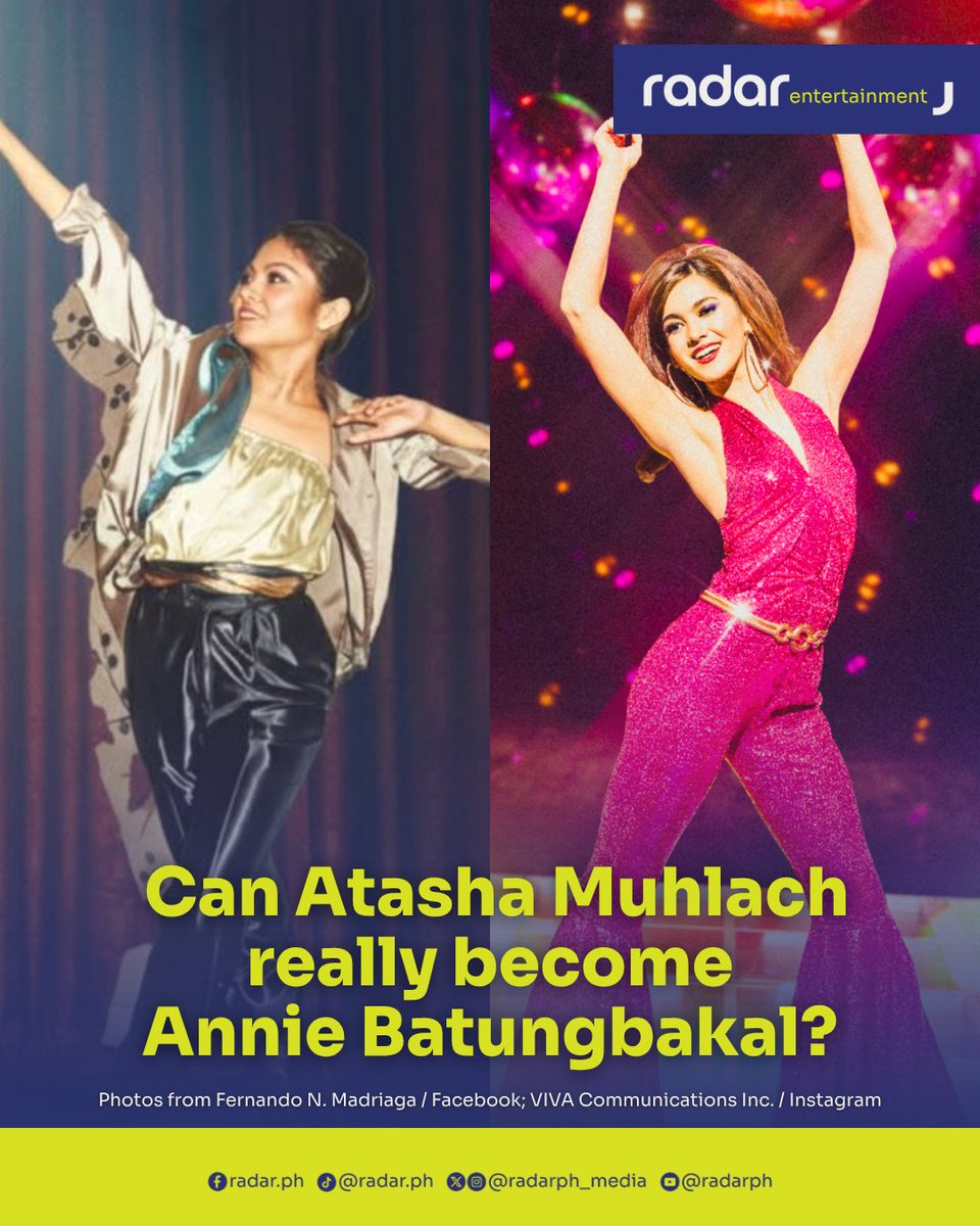 radarph_media's tweet photo. Atasha Muhlach and Annie Batungbakal come from two completely different Philippines.

One was born into one of the country’s most famous showbiz families, educated in elite schools and raised with privilege. The other is an ordinary working girl who spends her days behind a store counter and her nights escaping into the glitter of Manila’s disco scene.

That contrast has become one of the biggest talking points after Atasha was cast in Bongga Ka, ’Day!: The Annie Batungbakal Musical.

Whether Atasha has the talent to sing, dance and command the stage is a different discussion altogether. The bigger question is whether she can convincingly portray a woman whose life is the exact opposite of her own.

Annie Batungbakal became an icon because she represented the Filipino working class. By day, she is a tired sales clerk. By night, she transforms into the queen of the dance floor.

Her glamour isn’t about fashion. It’s about escape.

She dreams of entering a world of wealth, style and social acceptance—a world she can only visit after work before returning to reality the next morning.

Atasha, meanwhile, grew up in the very world Annie longs to enter.

She is the daughter of Aga Muhlach and Charlene Gonzales, attended an elite international school, earned her degree in the United Kingdom and has long moved within circles of privilege and celebrity.

That is what makes the casting fascinating.

Annie dreams of becoming part of high society. Atasha was born into it.

Annie works to create an image of glamour. Atasha has carried one since childhood.

Annie wonders whether she belongs among the wealthy. Atasha has rarely had to ask that question.

Of course, acting has never required performers to live the lives of their characters. But portraying class may be one of the hardest transformations to achieve.

Working-class identity isn’t just about clothes or speaking Filipino with the right accent. It is reflected in posture, confidence, insecurity and the quiet awareness that certain spaces are not meant for you.

Can Atasha convincingly portray someone who has spent her life looking through the window instead of living inside it?

That is the challenge.

The comparison becomes even more daunting because Annie was immortalized by Nora Aunor, whose performance carried an authenticity that audiences instinctively believed. She wasn’t merely playing an ordinary Filipina—she embodied one.

Atasha enters from the opposite direction.

She must shed every association of privilege and convince audiences that she understands the hunger, exhaustion and quiet desperation that drive Annie’s dreams.

If she appears too polished, too comfortable or too naturally glamorous, viewers may simply see Atasha Muhlach in a vintage costume instead of Annie Batungbakal.

Ultimately, this debate isn’t just about nepotism or whether Atasha deserves the role.

It’s also about whether one of Philippine pop culture’s greatest working-class heroines can truly be brought to life by someone who has never lived anything close to Annie Batungbakal’s world.

(✍️: Top Dagohoy)