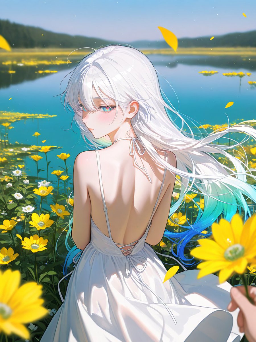 everwarmth's tweet photo. 🚀プロンプト配布

お花が浮いてる湖に入水できるプロンプトです🌼

お好きな色のお花を浮かべられます☀

連日の配布でごめんなさい🤭
引用リツで見せてくださると嬉しいです🌟 https://t.co/ZKtJ8TcqRX