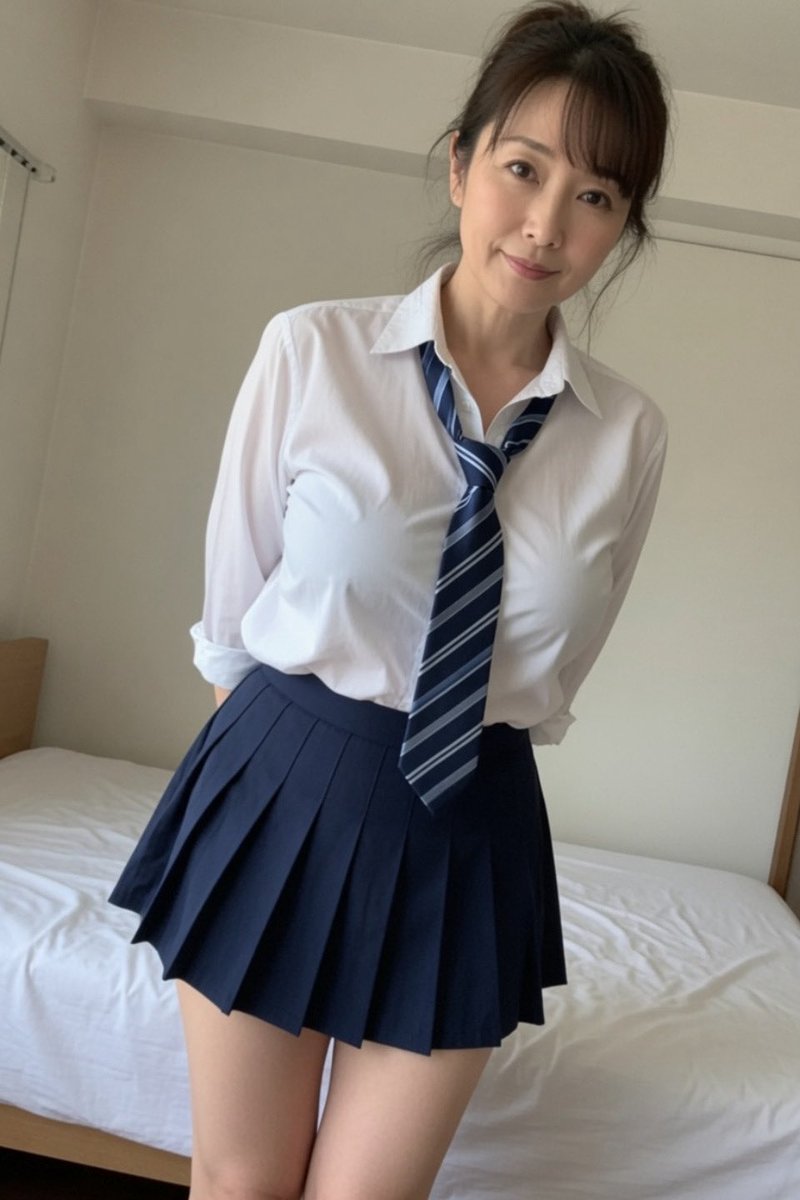 lokoferho's tweet photo. これは娘の制服を着ちゃった熟さん😳 https://t.co/aY9LTv2Up7