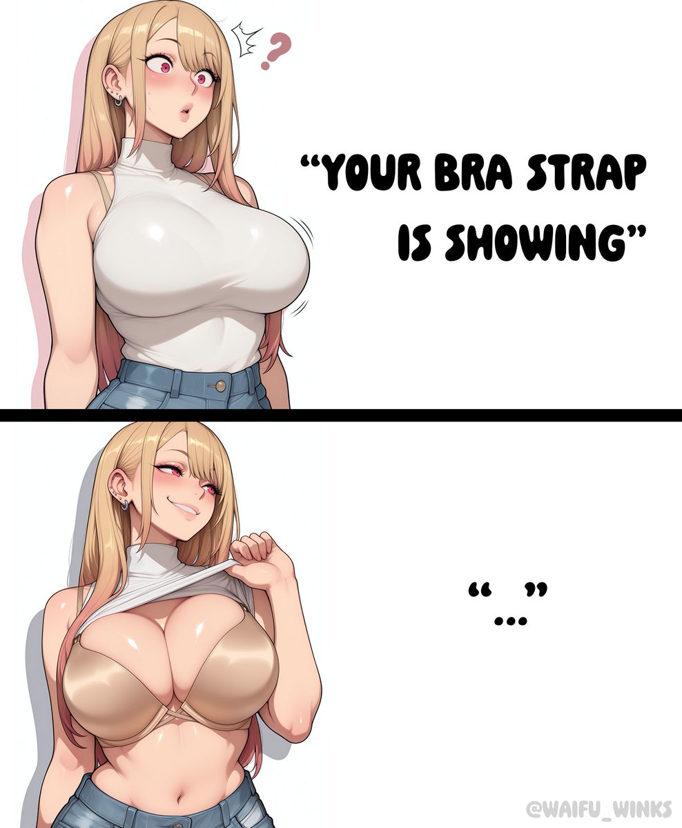 waifusecrets_'s tweet photo. Hey, your bra strap is showing!!! https://t.co/Z9mhQFpsxm