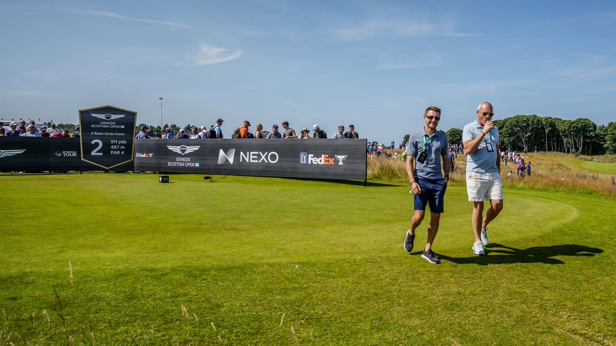 Nexo's tweet photo. Day 2 at the Genesis @ScottishOpen.

Taking our guest observer group right onto the fairways for the ultimate view. https://t.co/C3CuEGeohI