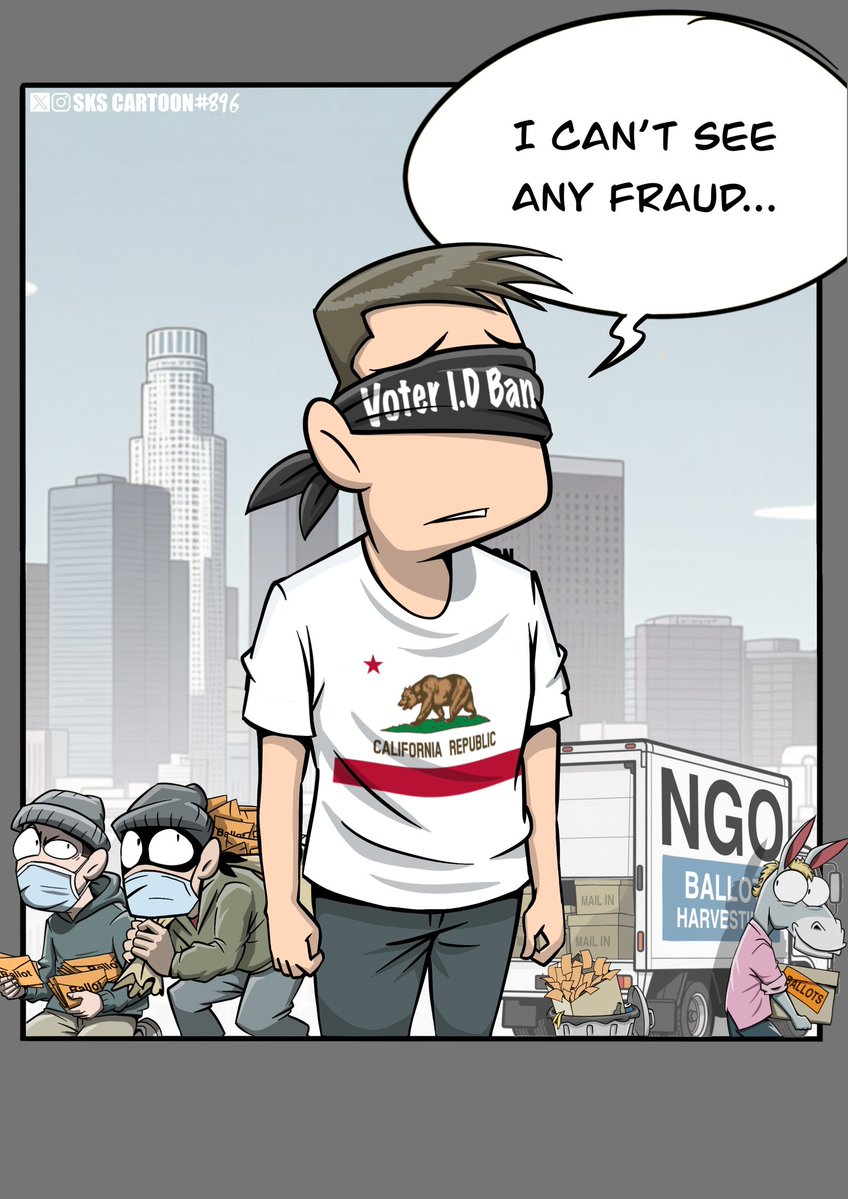 skscartoon's tweet photo. California: "we see no evidence of election fraud" https://t.co/Lx1Hj0Aj9R