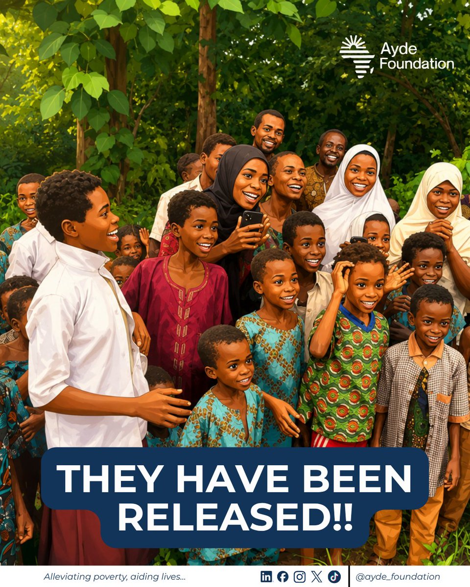 ayde_foundation's tweet photo. We are deeply relieved to hear that the children and teachers abducted from Oriire, Oyo State have been safely released.

We thank God for preserving their lives and we commend the authorities for their intervention.

#AydeFoundation #OyoState https://t.co/SVo9RonGzI