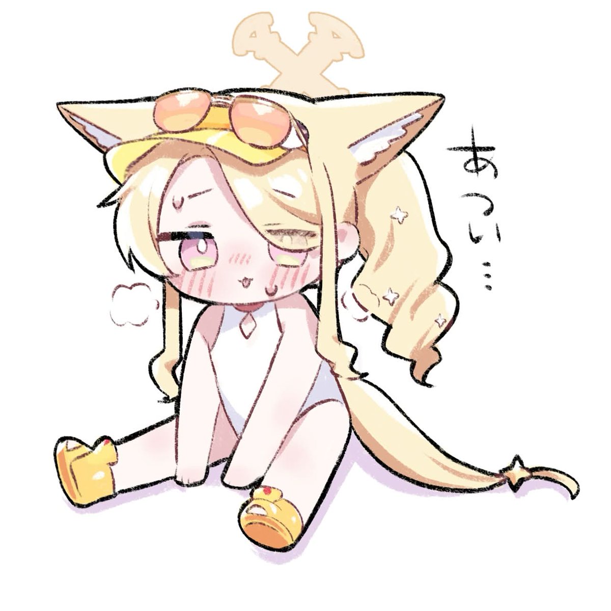 nekoneko_haruka's tweet photo. 連日の猛暑日に気が滅入る水着セイアちゃん https://t.co/8A984RTqKf