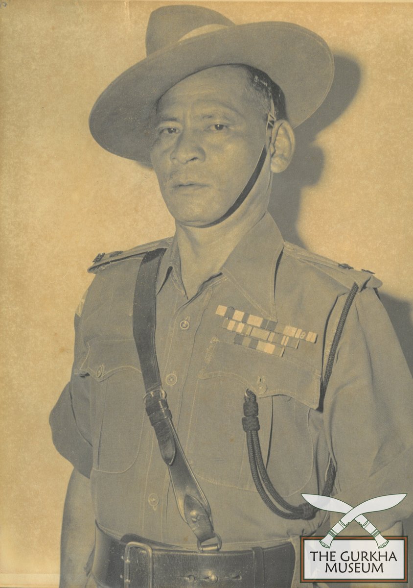 GurkhaMuseum's tweet photo. On July 11 1944, at 2130 hrs, Jemadar Gagan Sing Rana led D Coy 1st Battalion, 2nd Gurkha Rifles against a German spandau near Piantrano, Italy. He returned with two soldiers wounded and a German prisoner, having killed twelve and put the rest to flight.

#Gurkha #History #WW2 https://t.co/UZPC4JjoqC
