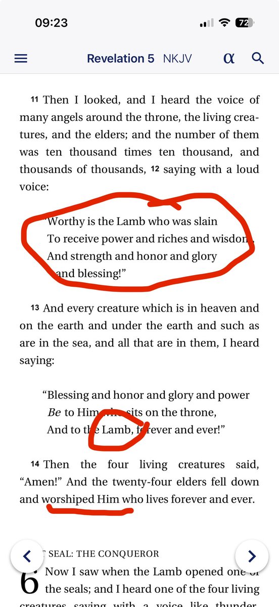 theflat5th's tweet photo. @Keltan327 @Templarpilled Look at these paragraphs… they all refer to the Lamb. It is therefore the Lamb who is being worshipped in the final paragraph.

If you are going to continue to reject plain reading of the text, then we are done. https://t.co/73b3lWJN8k