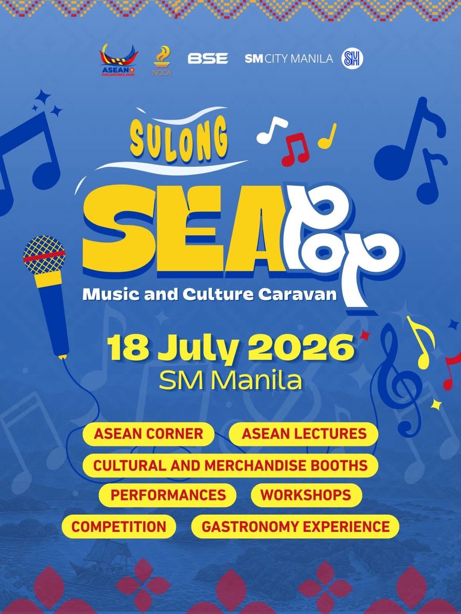 02WinstonGlobal's tweet photo. 🚨 ANCHORS, ARE YOU READY? 🚨

HORI7ON is set to light up the stage at the grand launch of the SULONG SEAPop Music &amp; Culture Caravan! 🇵🇭✨ Enjoy an exciting night of P-pop, ASEAN music, food, and culture.

🗓️ July 18, 2026
📍 SM City Manila
🎟️ FREE Admission

#HORI7ON_WINSTON https://t.co/uToDLXPkH0
