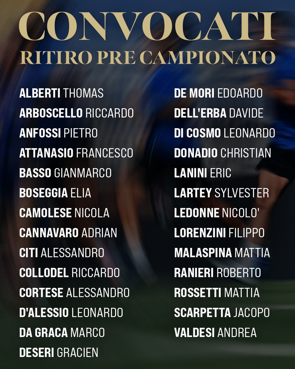 novarafootball's tweet photo. 📋 Ecco l'elenco dei 27 azzurri convocati per il ritiro estivo 2026 https://t.co/9Tni1hhHE8