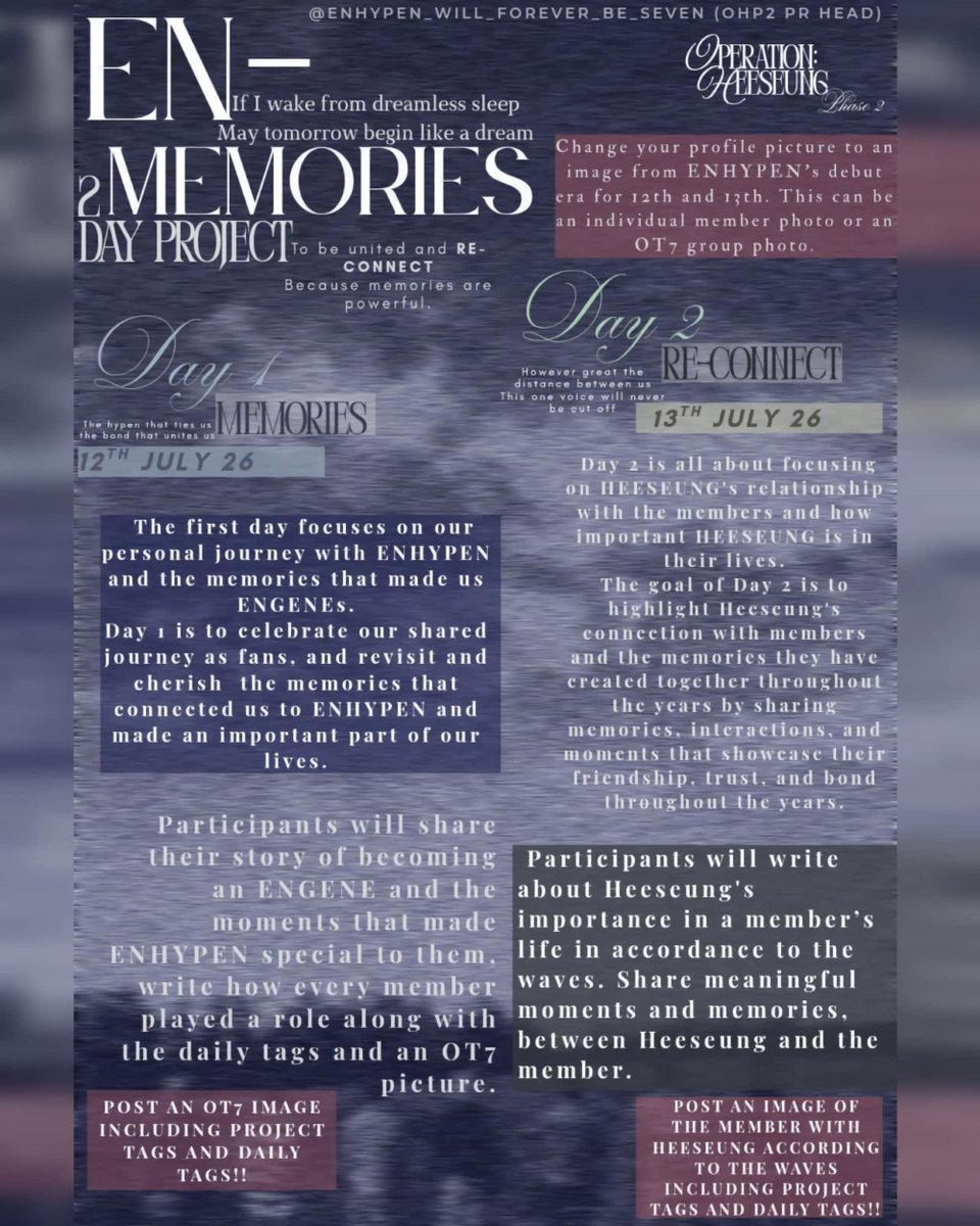 OHP2official's tweet photo. ENGENE 
Let’s take a trip down memory lane to remind ourselves of why we love our EN- so much. To share just how much they mean to us. Join us on 12th and 13th July to take part in EN- MEMORIES. https://t.co/8LfldyfT33