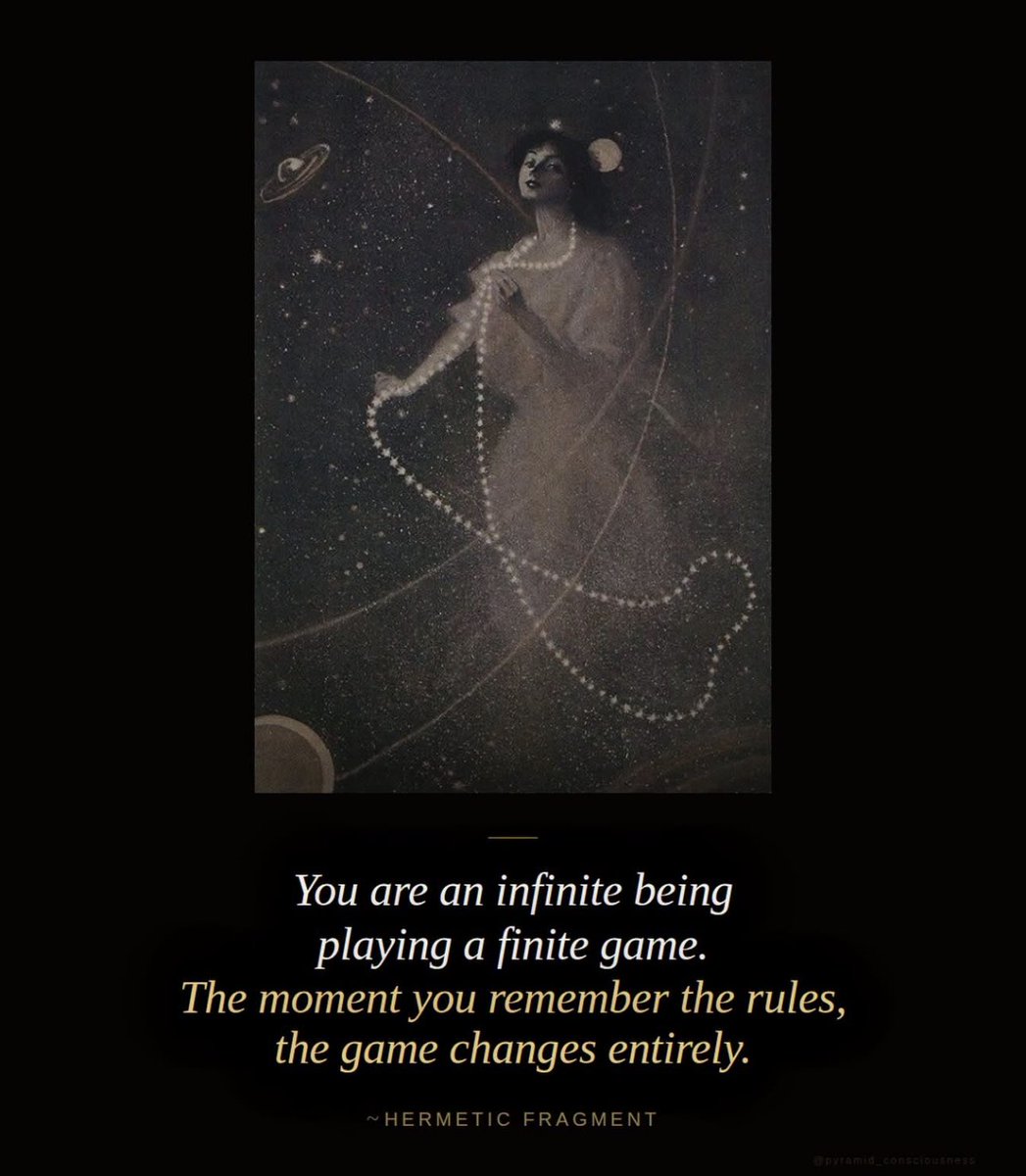 EchoMountain8's tweet photo. This is what every mystical tradition eventually names when it goes deep enough. 

Fear loosens its grip, not because the game became easier, but because you remembered you are the one playing it, not the one being played by it. https://t.co/B0l5f2Eqcx