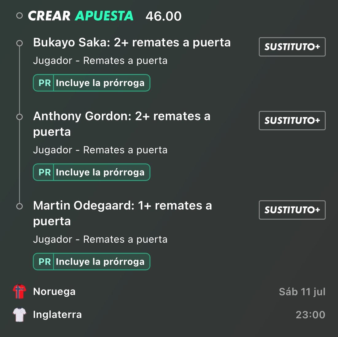 CuotasdeValor's tweet photo. Os dejo varias combinadas soñadoras para el partidazo de esta noche 🏴󠁧󠁢󠁥󠁮󠁧󠁿🇳🇴

Os recuerdo que llevo en escalera los remates de Gordon. Esto con stake bajito para soñar y ver el partido. https://t.co/OBt7BC1lFe