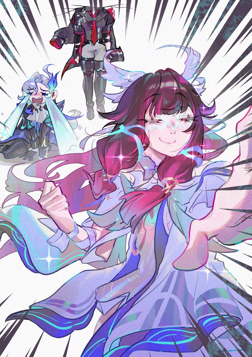 girls881520's tweet photo. Friendship Punch! #genshinimpact #columbina #Wriothesley #Neuvillette https://t.co/QHg6qIBoWt