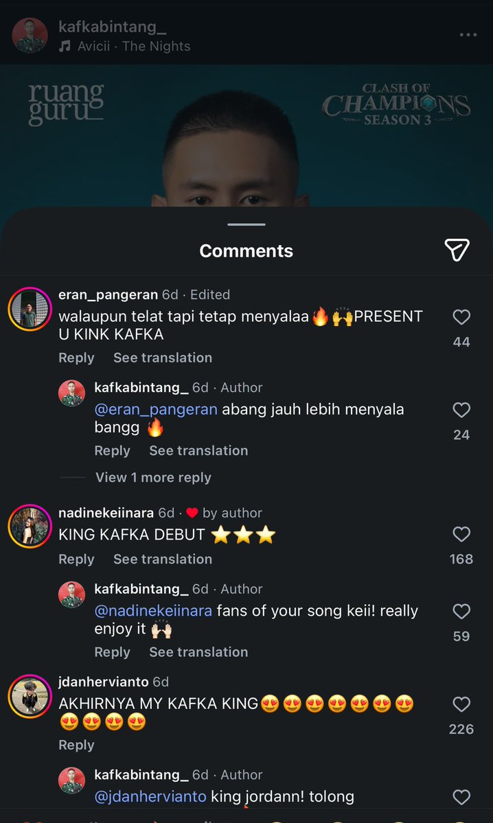 terareka's tweet photo. anak-anak coc yang komen di ig kafka gak boong beneran the bintang bintang kata azka 🤩 https://t.co/IwN7FGcdDe