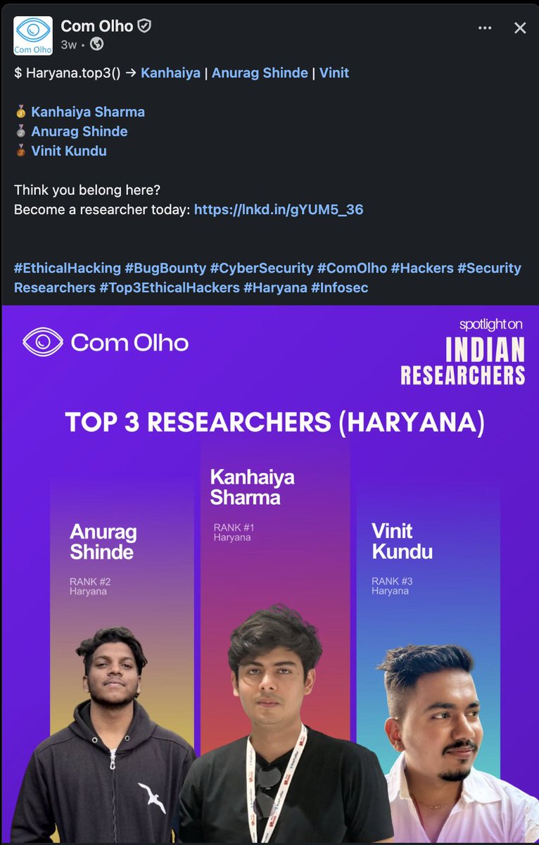 OreoB1scuit's tweet photo. Congrats to top haryani hackers @krishnsec https://t.co/bnPQ620mid