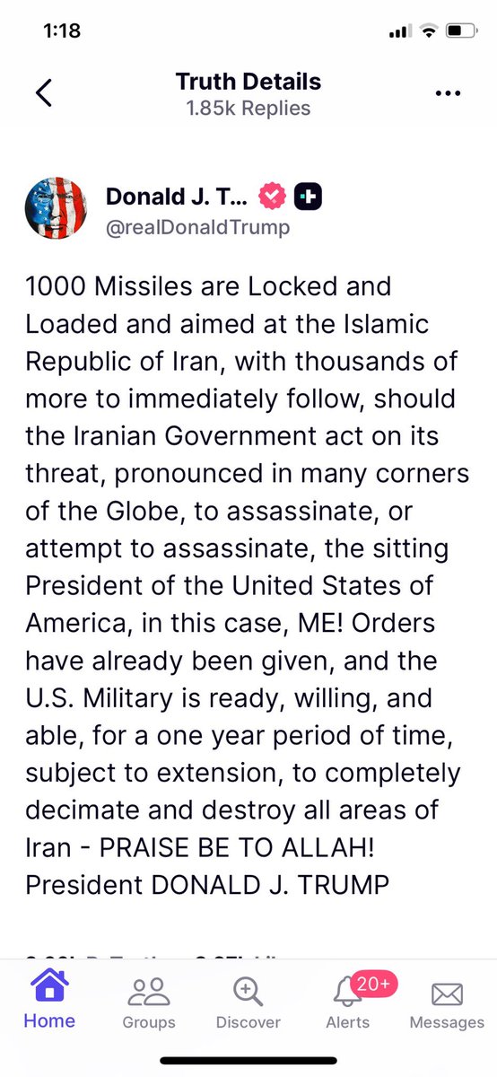 LeaesRicardo's tweet photo. E Donald Trump acreditou na mentira israelense de que haveria um plano iraniano para assassiná-lo.

Assim se entende como ele foi convencido de que a Guerra contra o Irã seria fácil para a coalizão sionista. https://t.co/sGpeWGyXwo