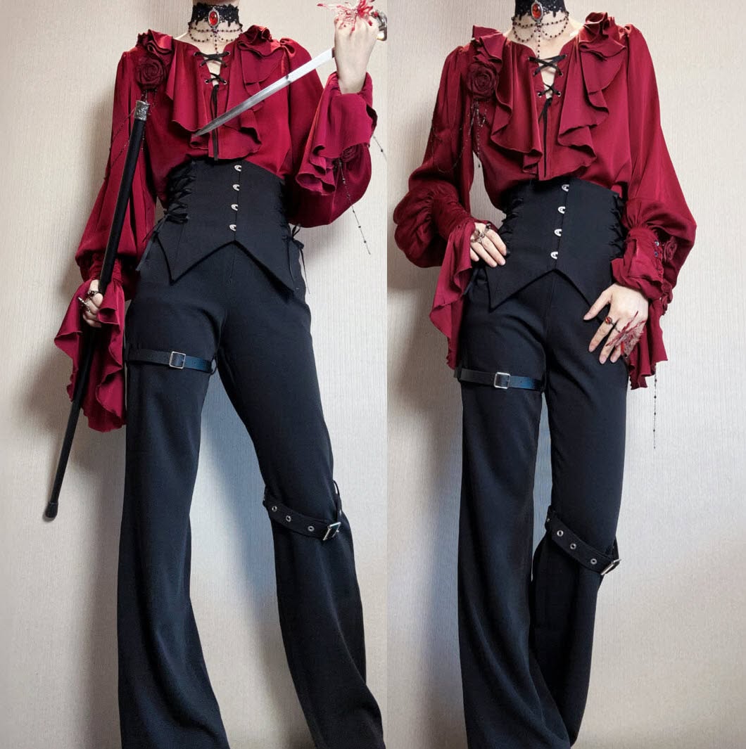 LolitaWardrobe's tweet photo. Limited Stock Drop: [-Red Rose Knight-] #Ouji Blouse and Pants

◆ Shopping Link >>> https://t.co/WVwTGYnZCi https://t.co/oH0HOkNfoo