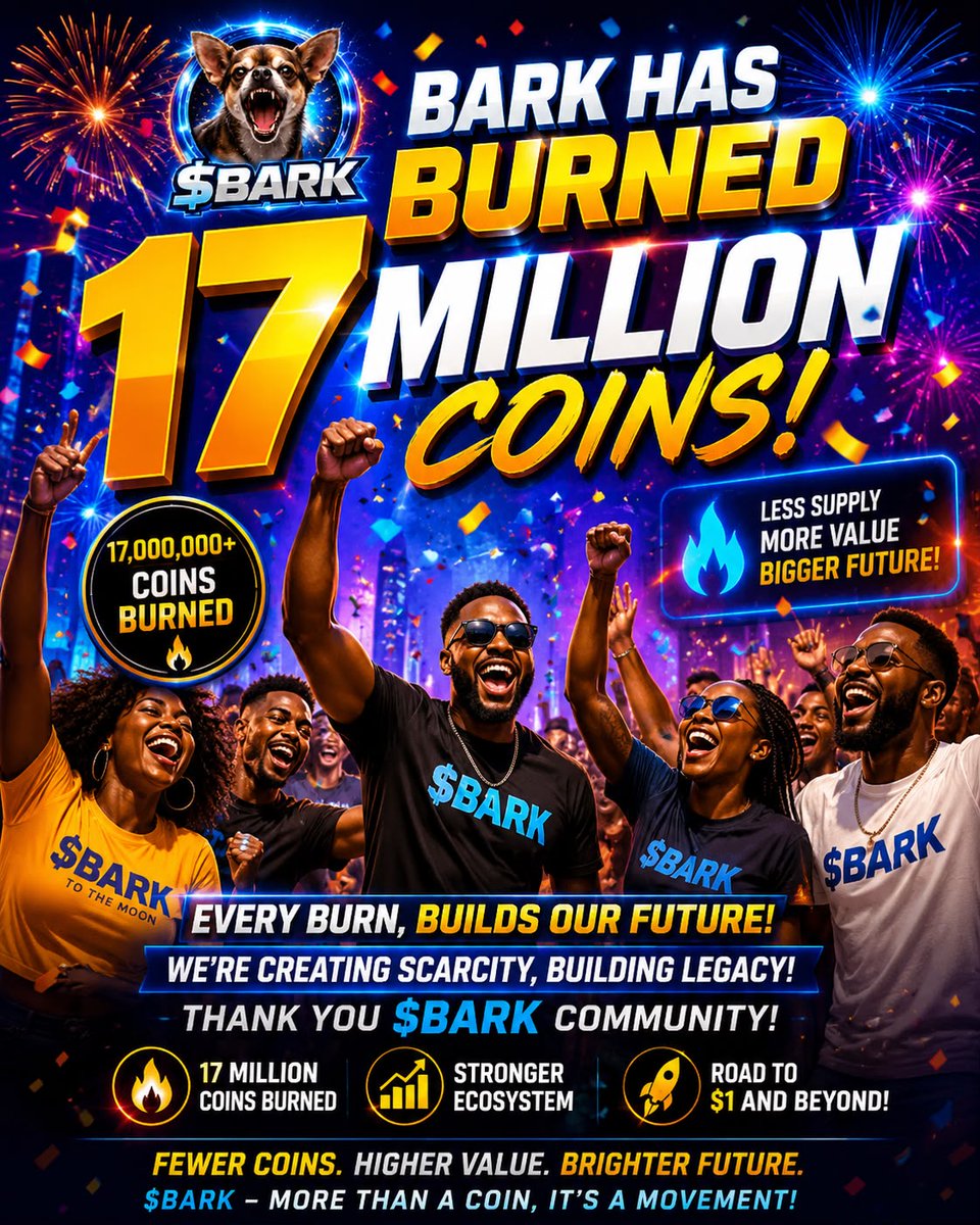 barkdogmeme's tweet photo. 🔥 17 MILLION $BARK COINS BURNED! 🔥
Another massive milestone for the $BARK community! Every burn reduces supply and strengthens our ecosystem. 💙🚀

This is just the beginning—together we’re building something bigger every day. Thank you to every holder, trader, and believer who continues to support the journey! 🐶

Let’s keep the momentum going. The future is bright! 🌍📈

💙 17,000,000+ coins permanently burned.
💎 Hold strong. Build together.

#BARK #BurnEvent #Crypto #Memecoin #CryptoCommunity #DiamondHands #Bullish #BARKArmy #RoadTo1Dollar