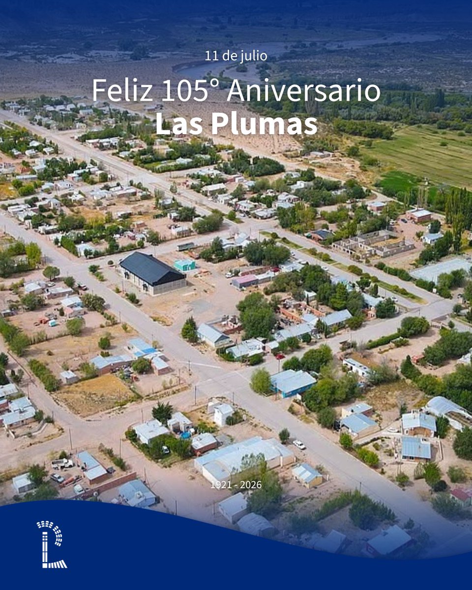 LegisdelChubut's tweet photo. ¡Feliz aniversario número 105 Las Plumas! 🤗

#Chubut https://t.co/ltJldY4FM2
