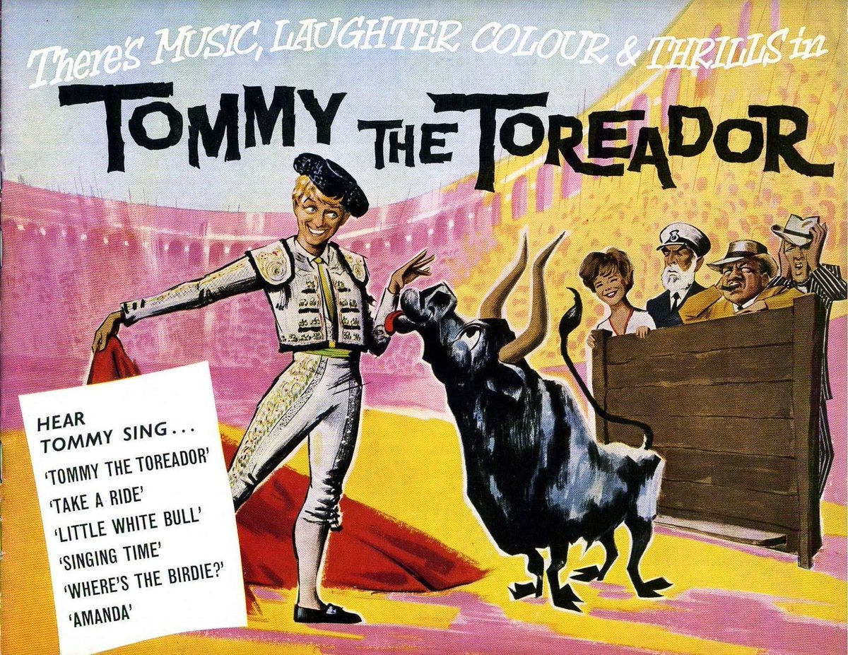 TalkingPicsTV's tweet photo. Our Saturday Matinee stars #TommySteele #SidJames #BernardCribbins in...

TOMMY THE TOREADOR (1959) 4:35pm with #KennethWilliams #JanetMunro musical comedy #TPTVsubtitles https://t.co/oft9x9vIKw