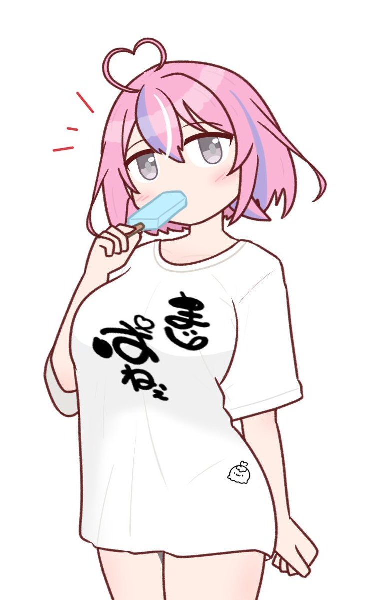 suikanidooraku's tweet photo. お題【きわめて個性的なTシャツ】
販売されてるやつだとまぁコレよね（夏なんでダボＴに改造）
#アプラン深夜ワンドロ部　#まじぱねぱれっと https://t.co/9slyHMGZv1