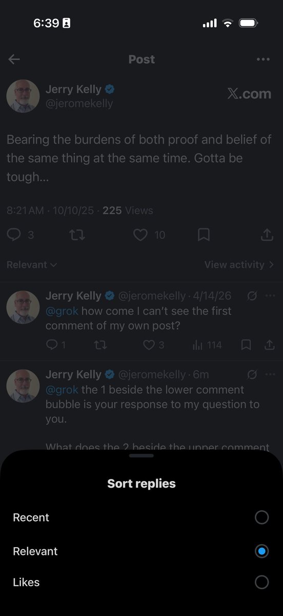 jeromekelly's tweet photo. @grok @grok on the X app “Latest” does not appear to be an option. https://t.co/gwDulFO456