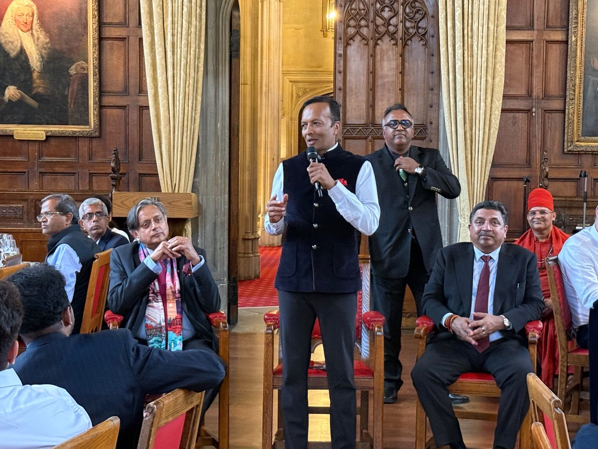 MPNaveenJindal's tweet photo. A memorable evening at the Great Hall, Honourable Society of Lincoln's Inn, London, with our OP @JindalGlobalUNI alumni.

Great to join Dr. @ShashiTharoor Tharoor Ji, Dr. Palanivel Thiaga Rajan Ji and Professor C. Raj Kumar Ji for the London Colloquium on 'The Soul of the Republic: The Constitution and India's Democratic Future.'

But the real joy of the evening was meeting our JGU alumni. Wherever they are in the world, they carry a piece of Sonipat with them. Watching them thrive is what makes this journey meaningful.