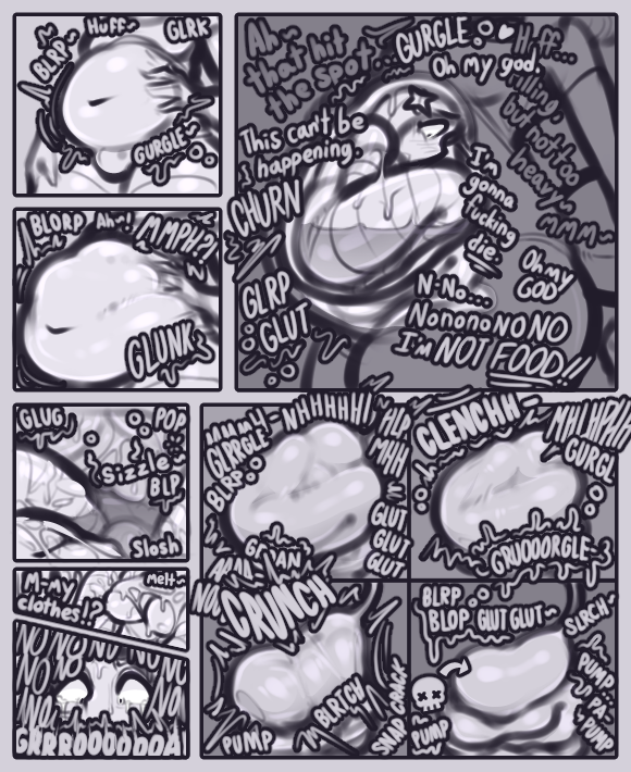 hornedhotcakes's tweet photo. cw /// fatal vore, digestion, unwilling prey, burping

my short comic, "Shark Hunting" is done!! 🦈 Abby's cravings get the better of her... much to the dismay of some conveniently-available girlmeat... ☠️

Oh well! She's better off like this anyway 💜 https://t.co/ELkfpqz0EK