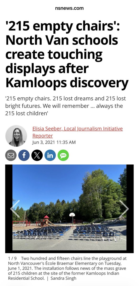 JimMcMurtry01's tweet photo. Superintendent who put out 215 empty chairs to reinforce the Kamloops hoax gets the highest school salary in Canada.

Teacher (me) who told kids the truth can’t ever teach again. https://t.co/IL7Xe2yC4E
