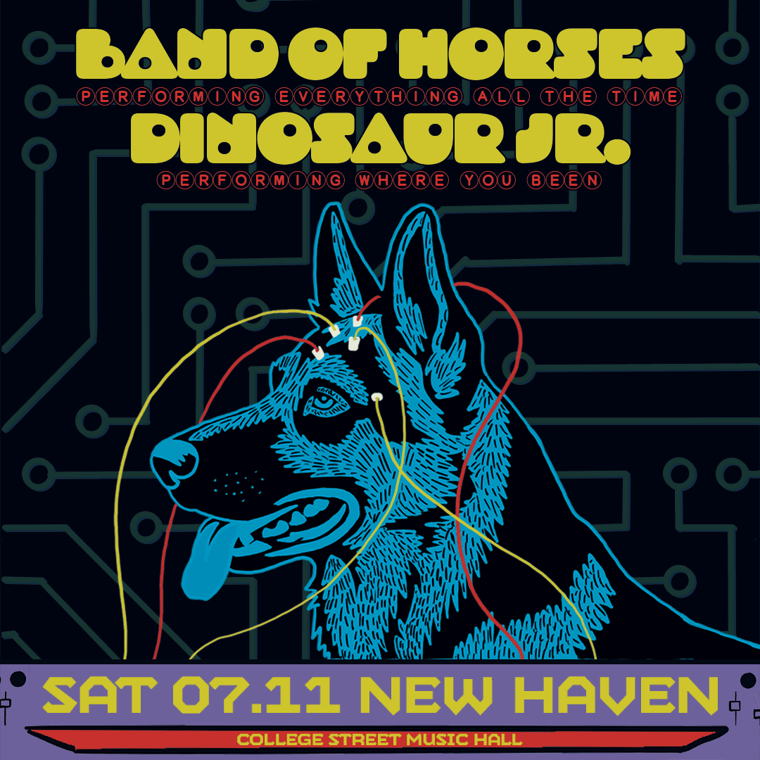 CollegeStMusic's tweet photo. TONIGHT [7/11]: Band of Horses and Dinosaur Jr.'s co-headline album tour hits New Haven!

🎟️ : https://t.co/yB7ZLTbTgJ [Box office opens at 5PM]
🚪: 7PM
🐎🦖: 8PM
More Info: https://t.co/pI2wVvgGrZ https://t.co/4rVleTVran