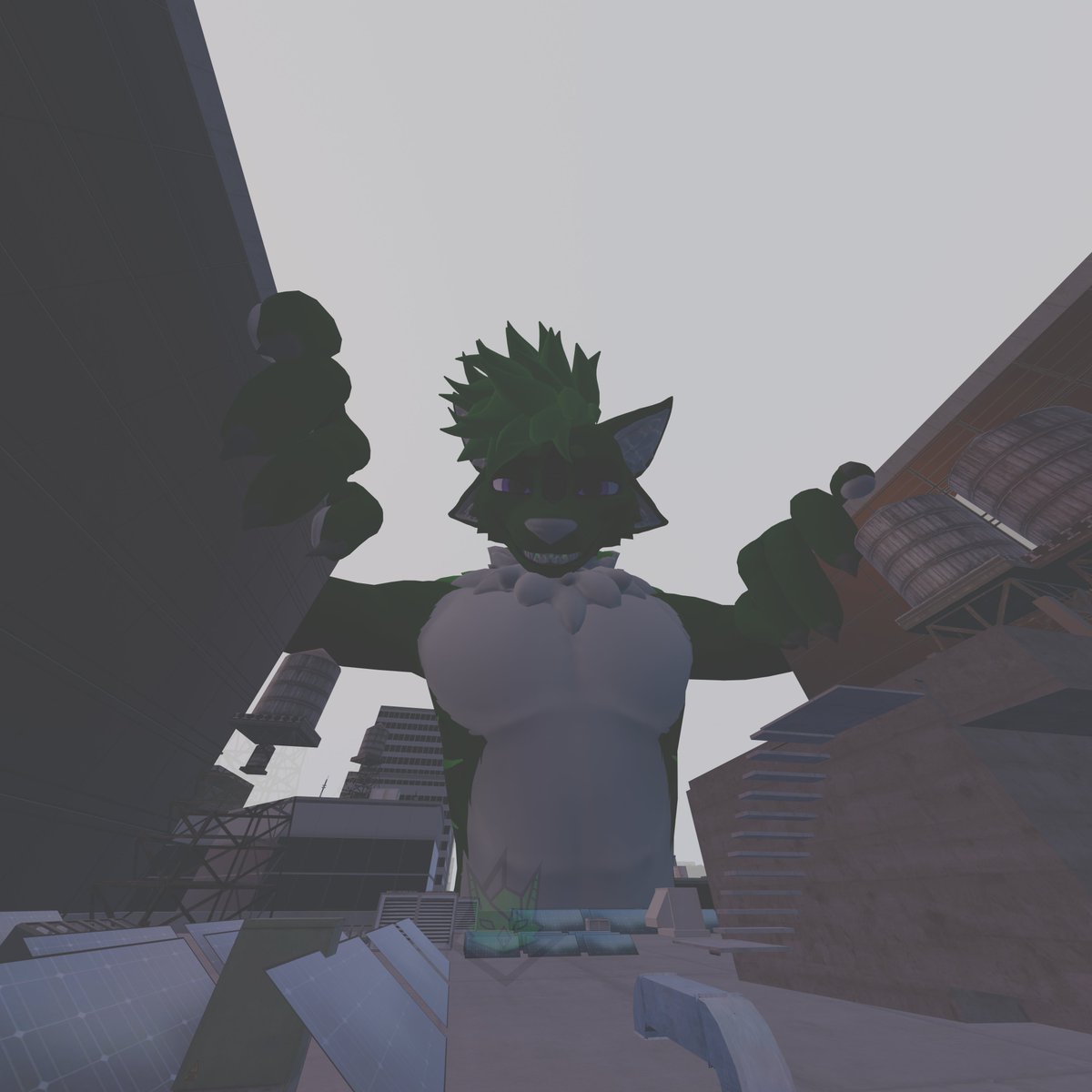 GuntherPlays's tweet photo. Little Guy thought he could Hide on the Rooftops. 
I dont care how much of the Roads, I'll block I'll grow until I see you from anywhere :3

#Macrofurry #Macro #Furry #Sizetwitter #growth #Alphazear https://t.co/1YBKiBArIA