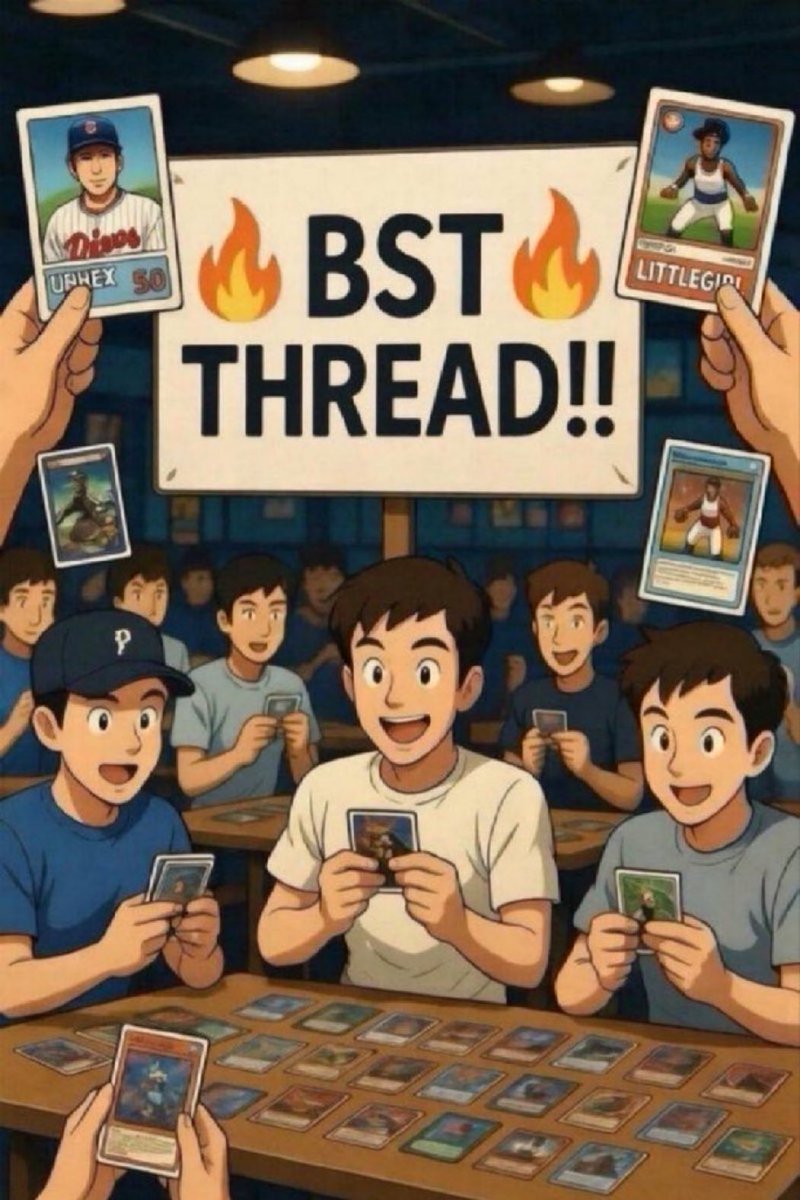 518Collects's tweet photo. 🔥 BST THREAD!! 🔥  
Who’s got the heat? 
Drop your best BST cards, 
PC showcases, or what you’re hunting for tonight!  
Let’s see it 👀💪  

Tag your trade buddies &amp; let’s make some deals happen! #BST #CardCommunity #TradingCards #TBBCrew #TBBReposts #518Collects https://t.co/NgDlll2vfG